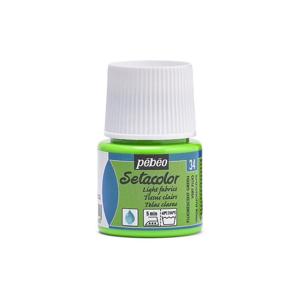 Pébéo Setacolor Light Fabrics 45 ml, Fluoreszierendes Grün