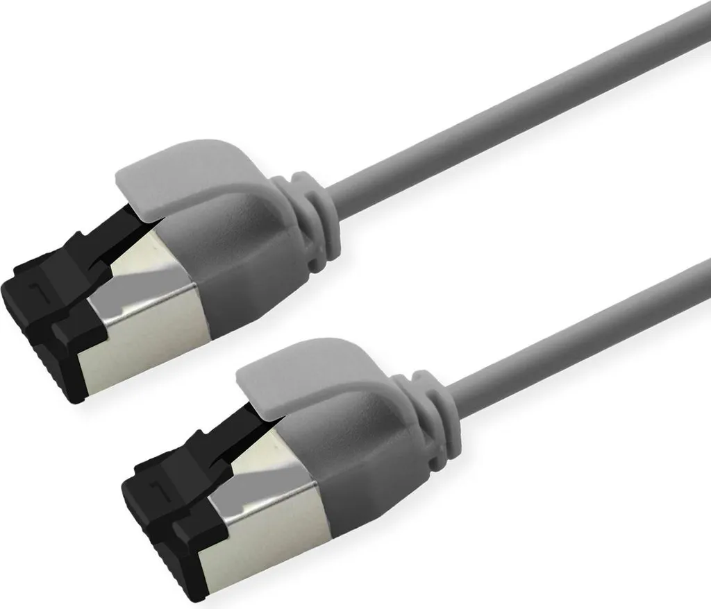Cavo Rete ROLINE Cat 8 Slim 0.3m Grigio | Alta Velocità 40G LSOH