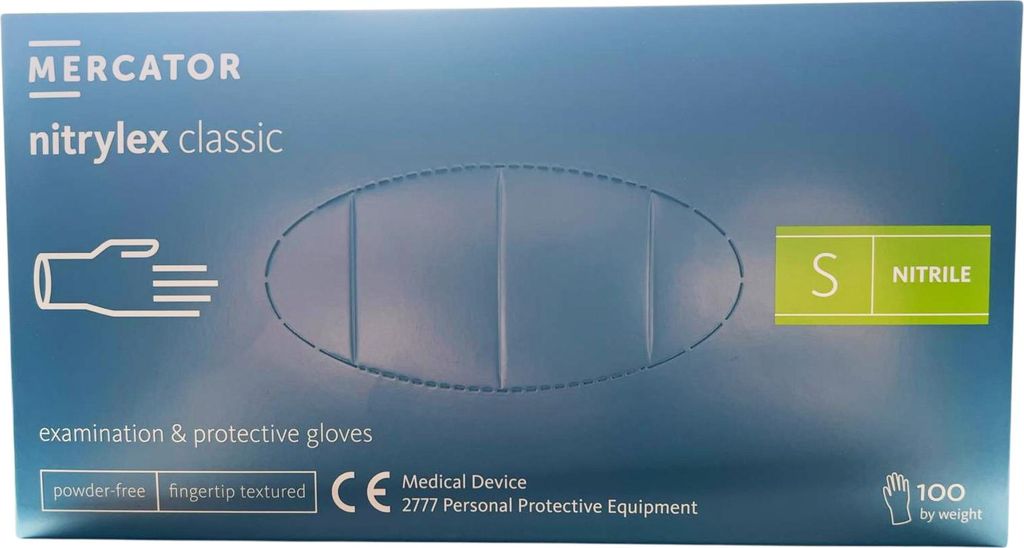 Mercator Nitril Handschuhe nitrylex classic blau (100er Box)