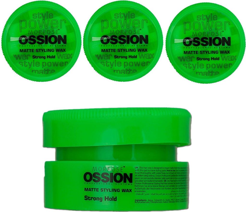 Morfose Ossion Matte Styling 3 x 100 ml Wax starker hold Produktbild 
