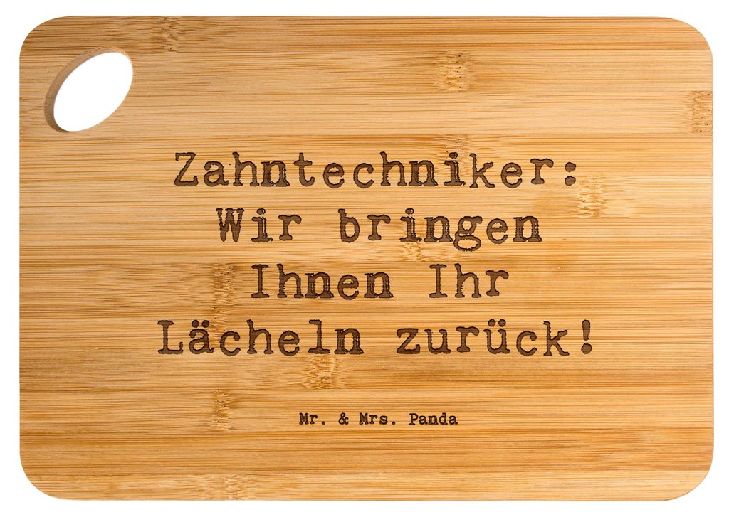 Mr. & Mrs. Panda Frühstücksbrett Spruch Zahntechniker Lächeln - Transparent - Geschenk, Schneidebrett, holzschneidebrett, Präzision, Funktional...