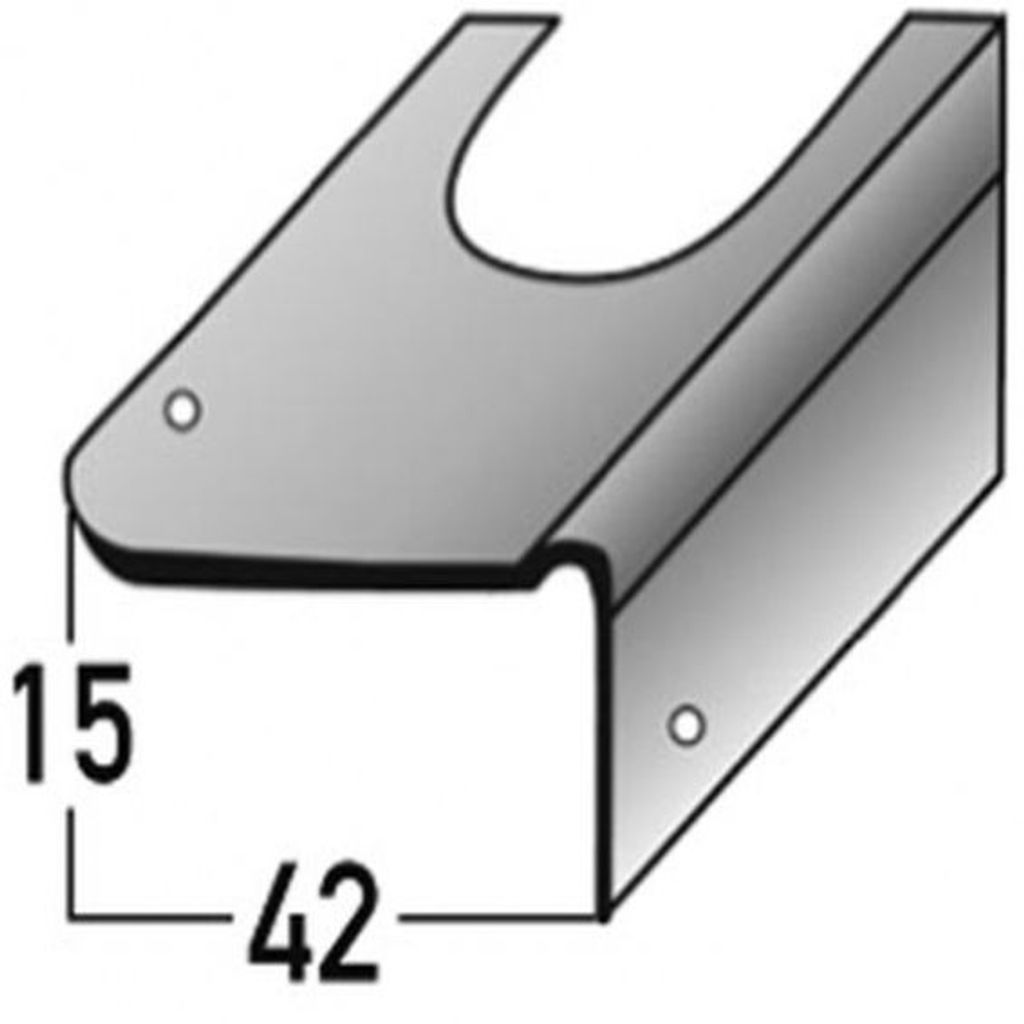 PROVISTON | Reparaturwinkel für Betontreppen | Stahl verzinkt | Breite 42 mm | Höhe 15 mm | Länge 1000 mm | Gebohrt | Treppenkantenprofil | Trep...