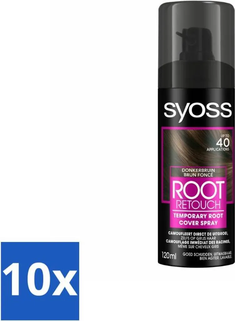 Syoss Spray Marrone Scuro 10 Pezzi - Soluzione Rapida Ricrescita