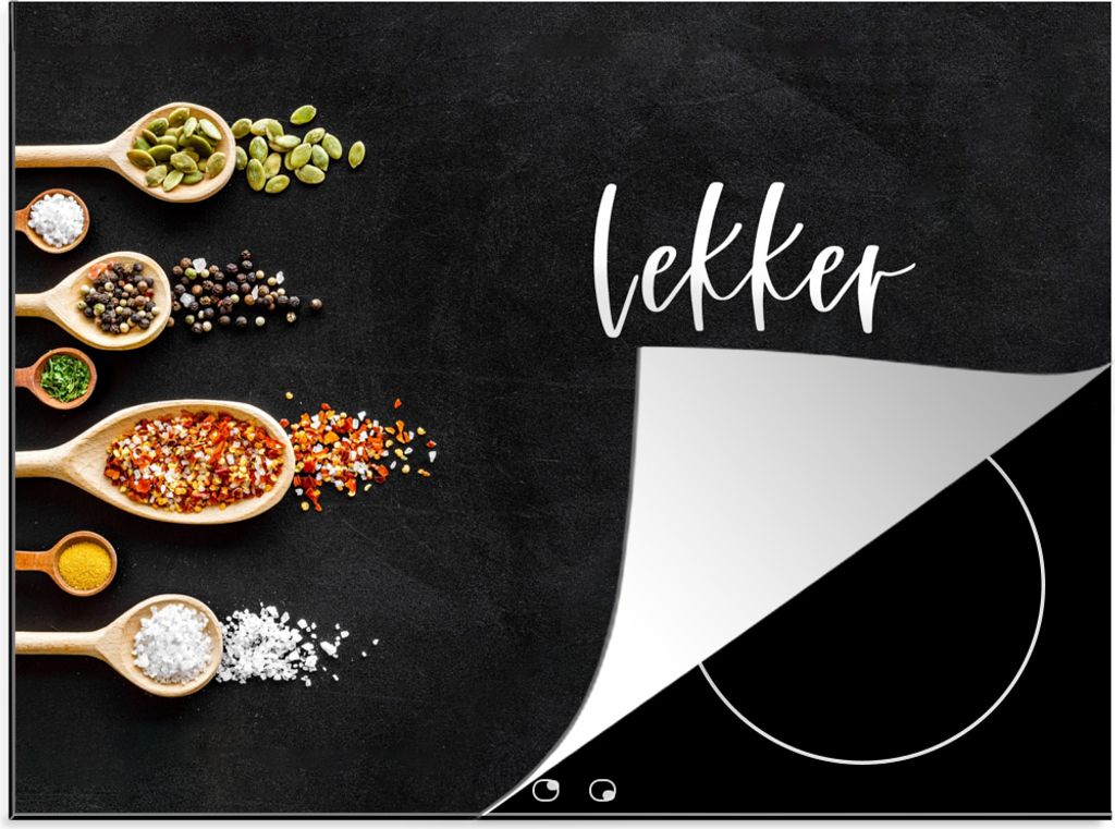 KitchenYeah Herdabdeckplatte Zitate - Gewürze - Sprichwörter - Gutes Essen , 70x52cm, Küche Deko, Glaskeramikkochfeld Herdabdeckung, Abdeckpla...