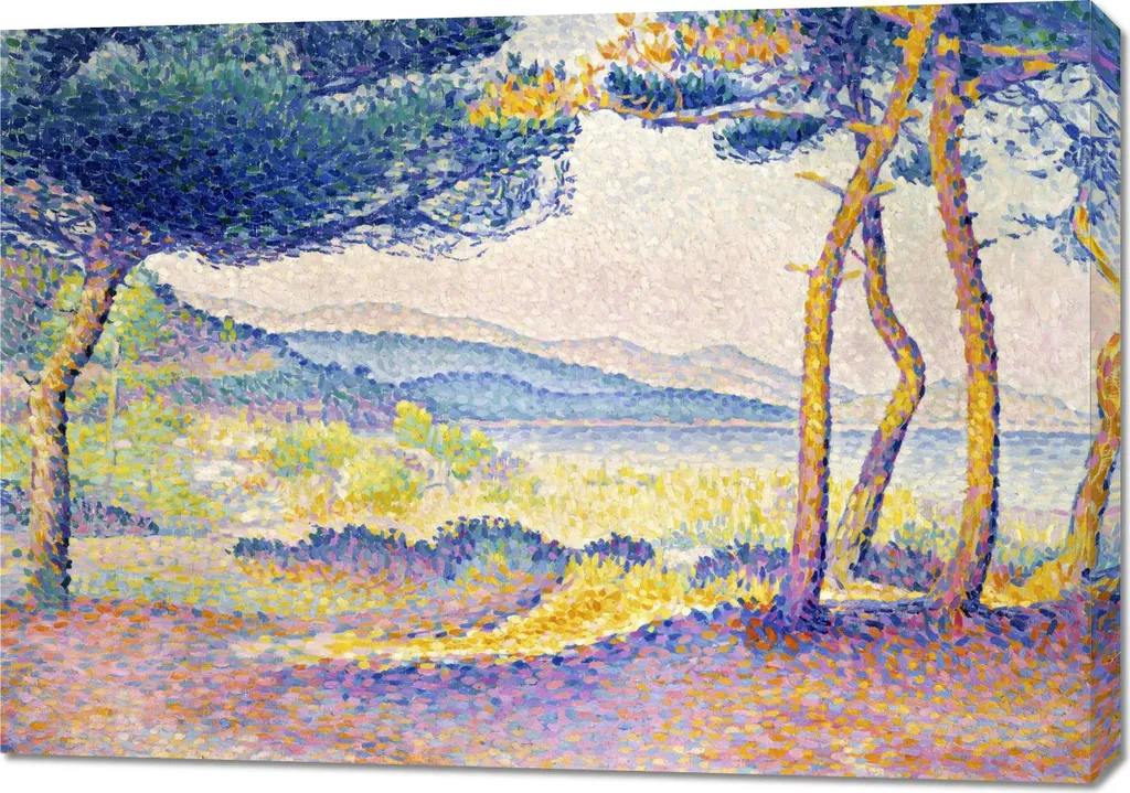Tableau 100x70 cm pour Salon Ambiance Bord de Mer Pins Henri-Edmond Cross