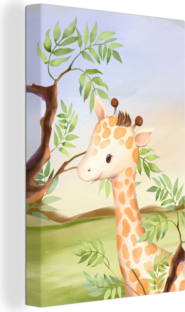 OneMillionCanvasses - Leinwandbilder - 90x140 cm, Dschungel - Giraffe - Tiere, Wandbilder Kunstdruck Wanddekoration - Foto auf Leinwand - Gemäld...