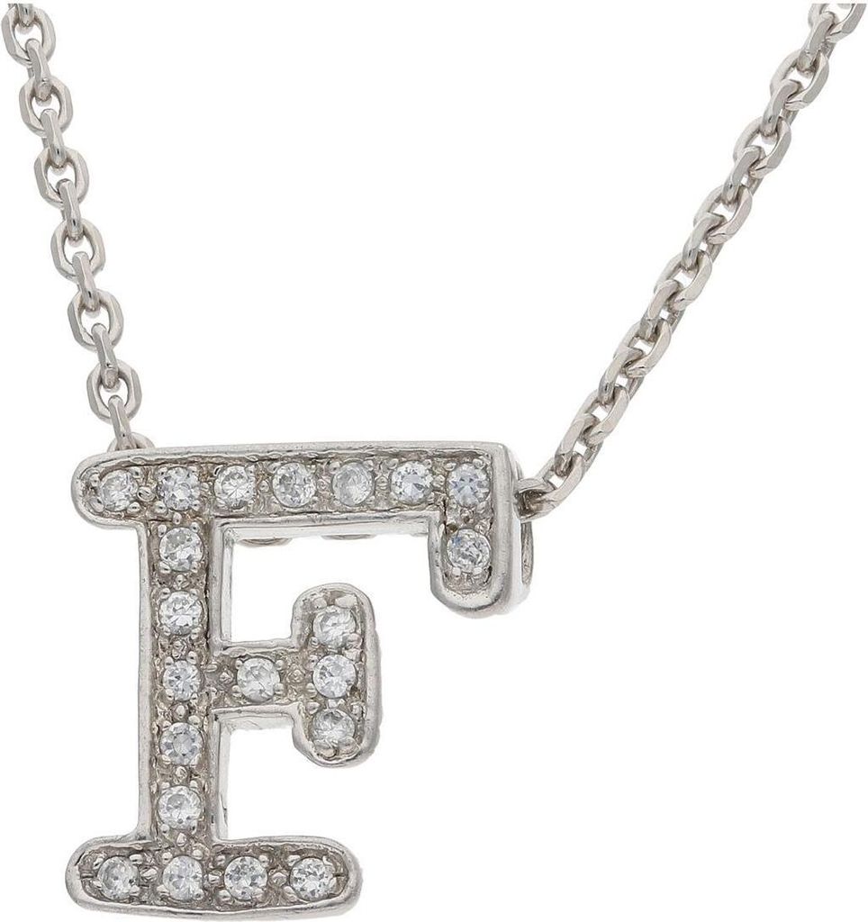 JuwelmaLux Anhänger Buchstabe "F" 925/000 Sterling Silber mit synth. Zirkonia JL30-02-3650