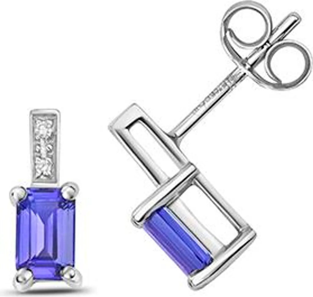 Boucles d'Oreilles Femme Or Blanc et Tanzanite : Élégance sans Compromis