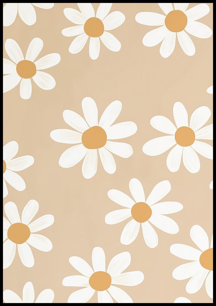 Poster 70x100cm Muster für Kinder, Mädchen und Jungen - Blumen