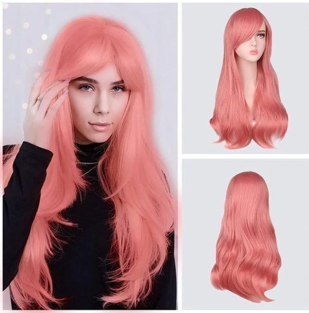 Perruque femme rose en fibres synthétiques haute qualité - Style Bob