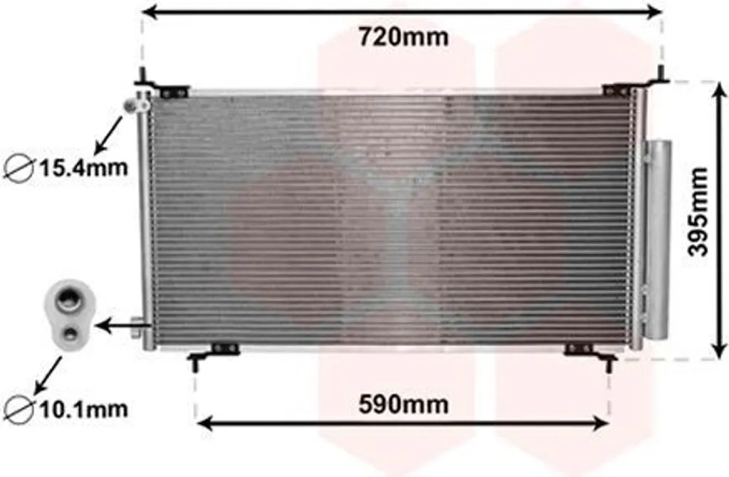 Condenseur VAN WEZEL 25005201 avec Déshydrateur pour Honda CR-V II RD