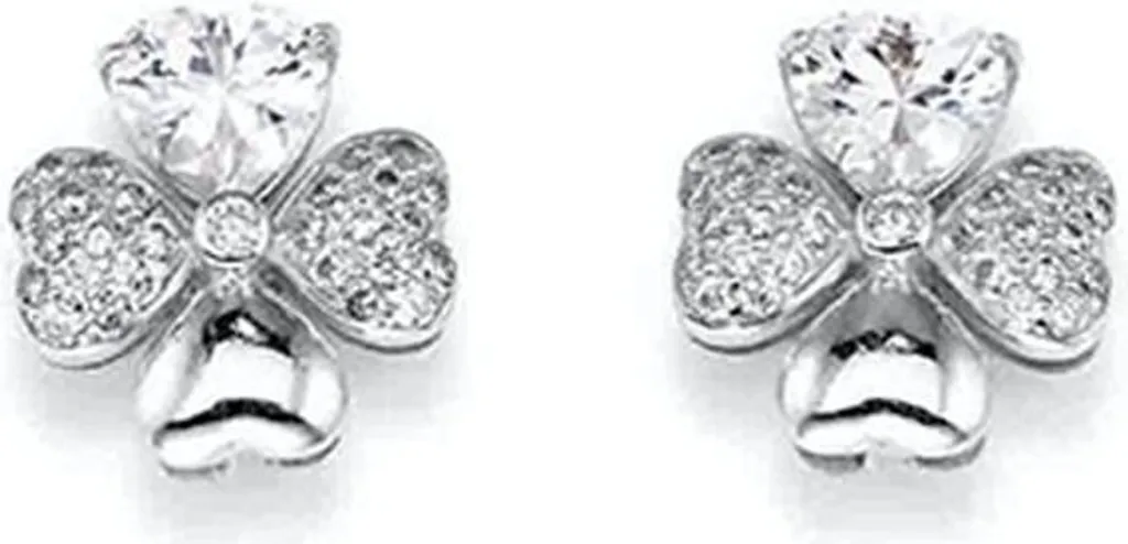 Puces d'oreilles Amen EQUBB pour Femme en Argent avec Cristaux
