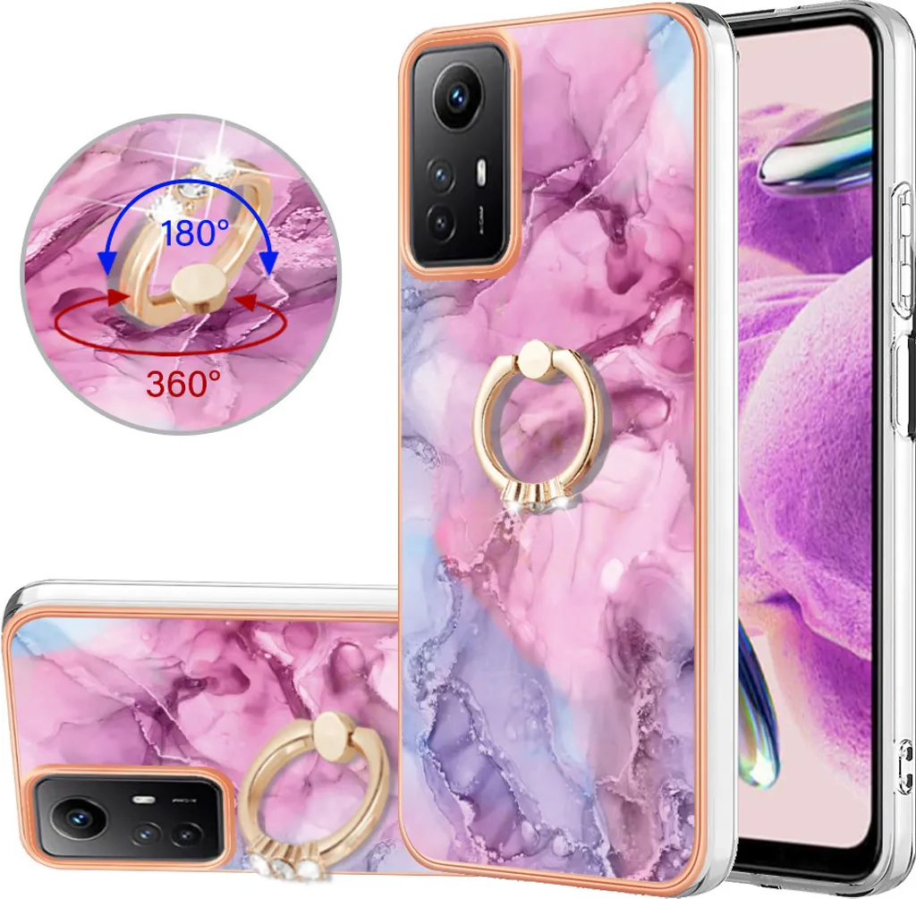 Cover Xiaomi Redmi Note 12S Rosa con Anello: Silicone TPU Antiurto