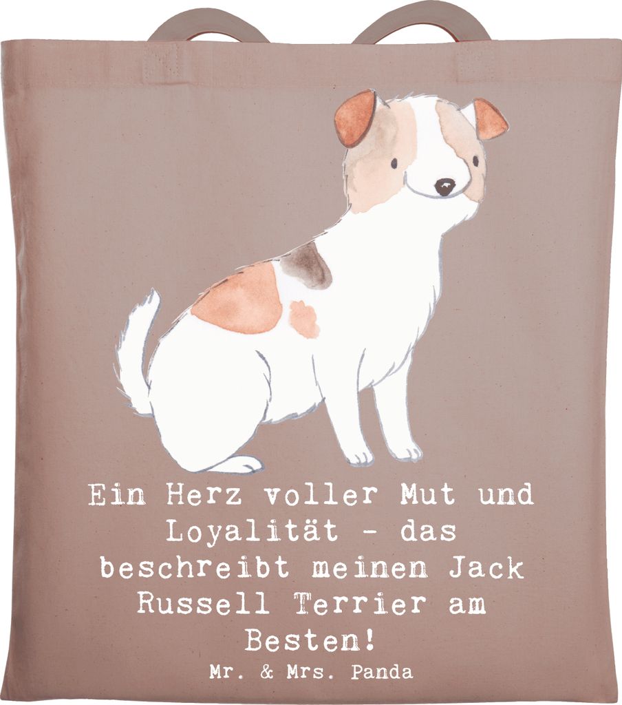 Mr. & Mrs. Panda Shopping Tasche Jack Russell Terrier - Braun Pastell - Geschenk, canvas, Tote Bag, Hunderasse, energischer Hund, Einkaufstasche, t...