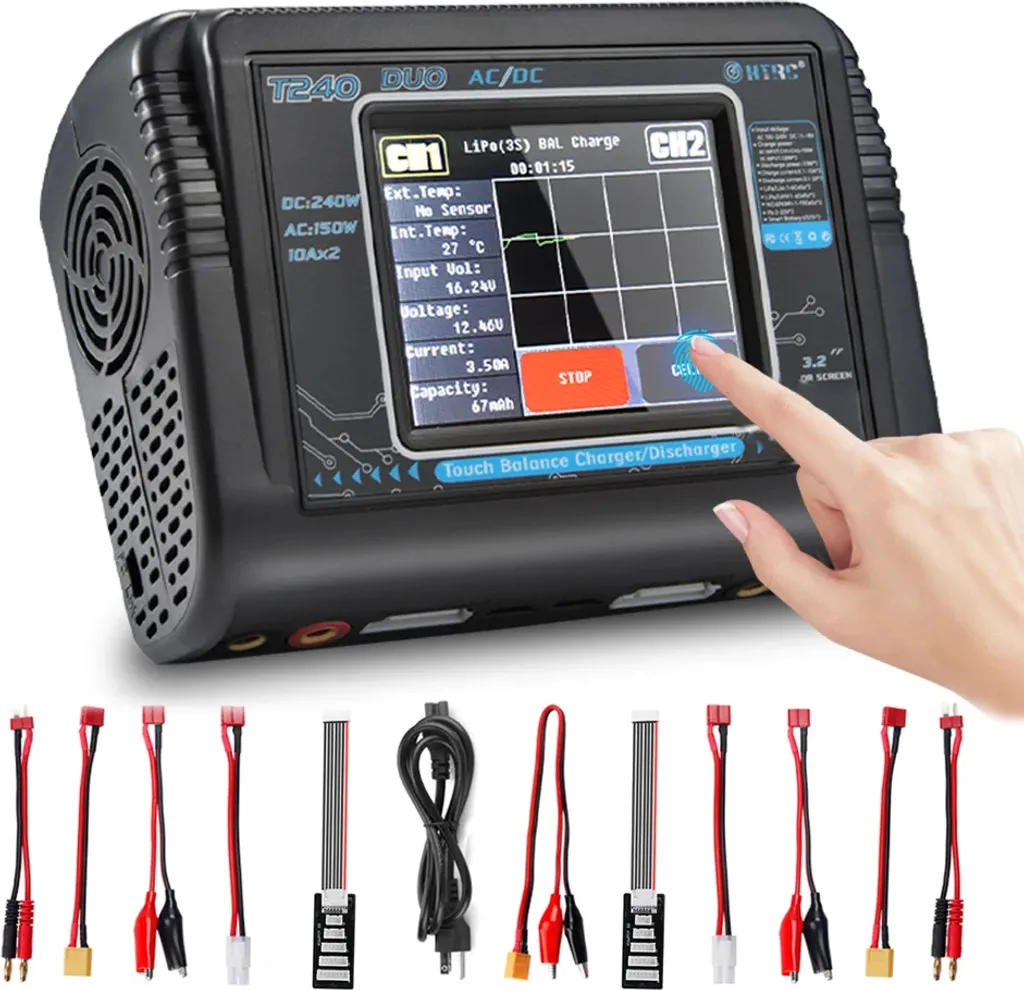 Chargeur Batterie Drone et RC HTRC T240 Duo Station de Charge Polyvalente