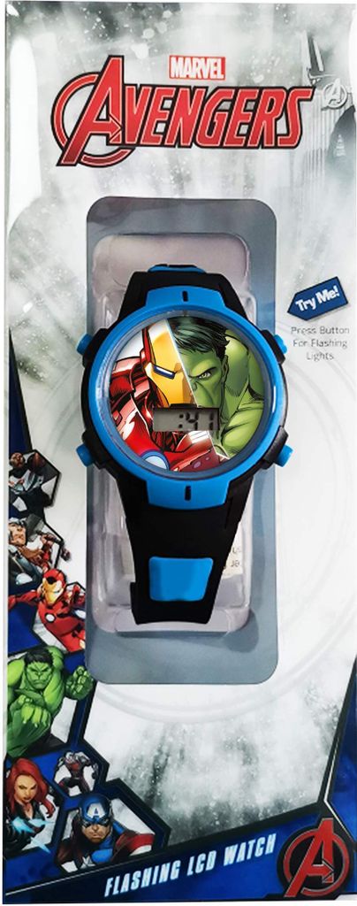 Kids Licensing | Kinder Digitaluhr | Rächer Design | Rächer | Kinderarmbanduhr | Mehrfarbig | Einfache Verwendung | Vier Knöpfe | Uhr mit Licht ...