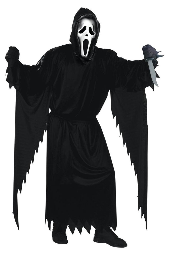 Scream Ghost Face Kostüm Schwarz mit Maske, Kutte und Produktbild 