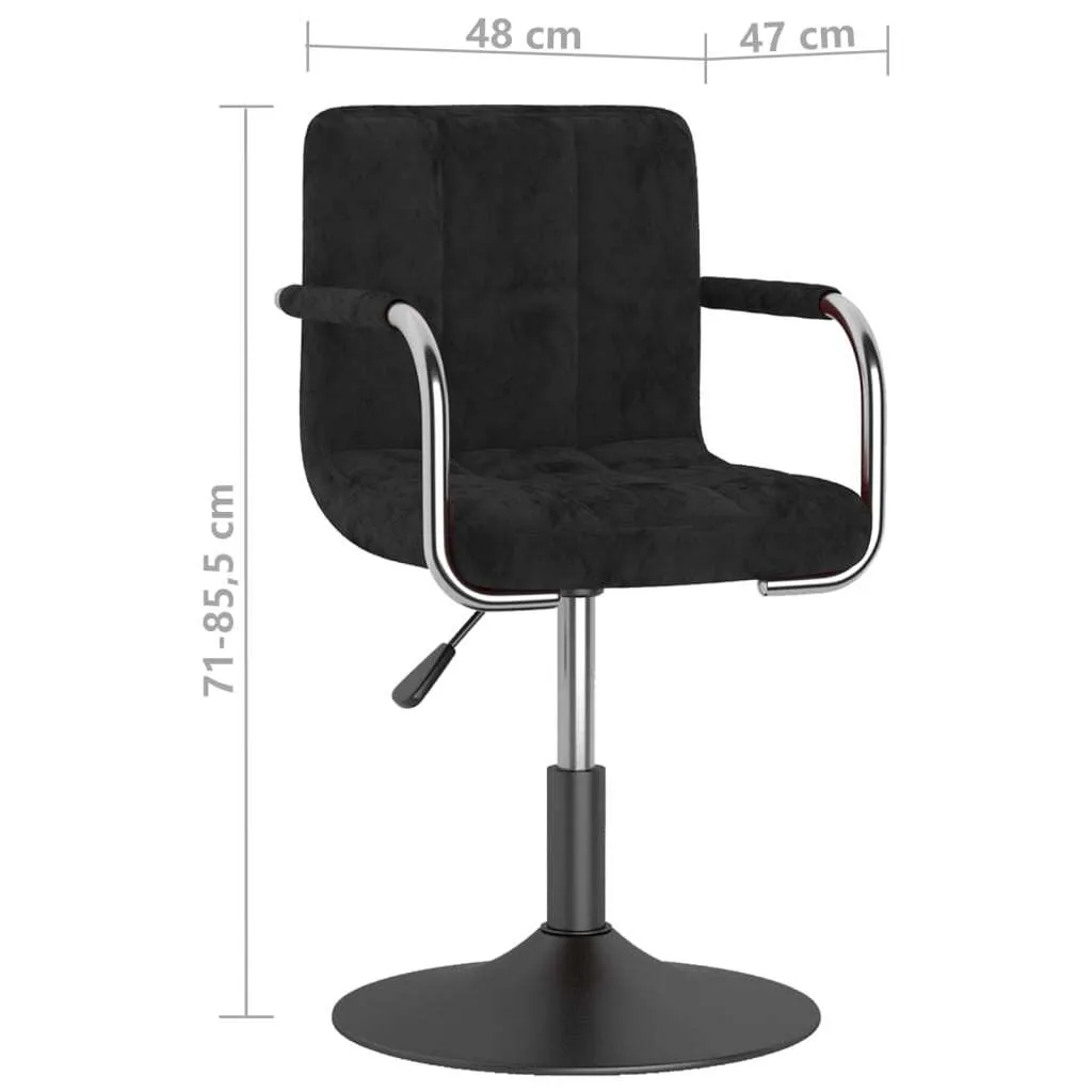 Sedia vidaXL Velluto Nero: Design Contemporaneo per Interni Chic - 15