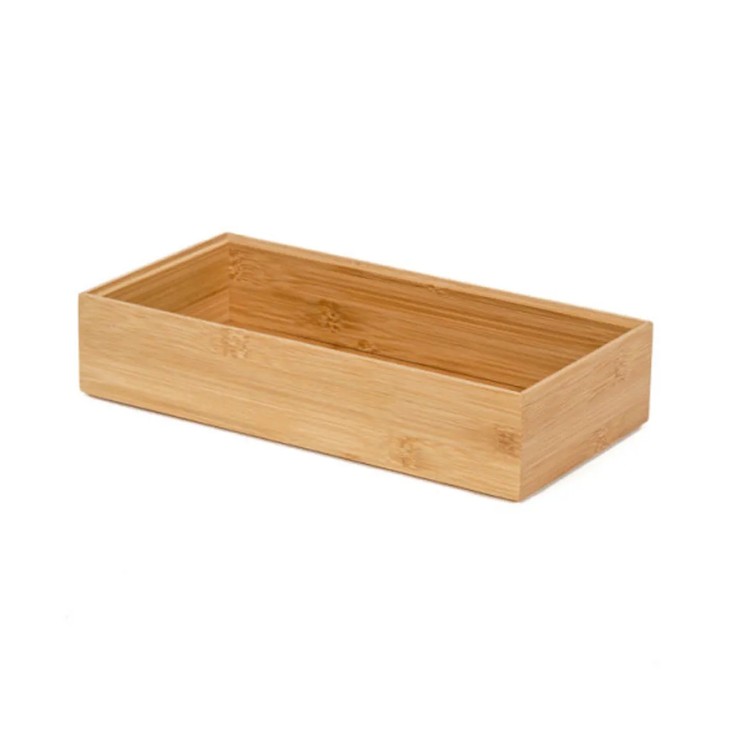 Plateau de rangement maquillage en bois de bambou - Organiseur 300 mm