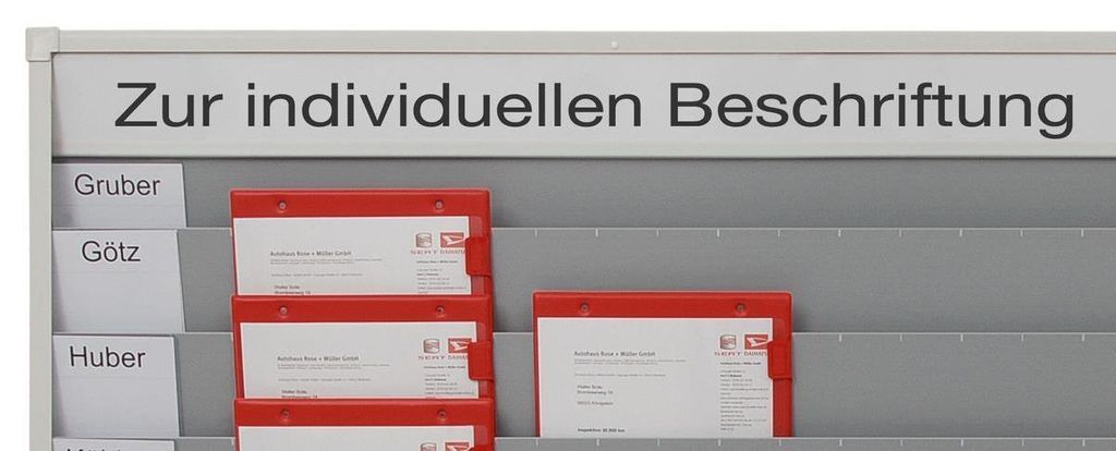 Indexstreifen für Planungstafel, blanko oder individuell beschriftet, Bedruckung individuell, Verpackungseinheit: 1 STZ