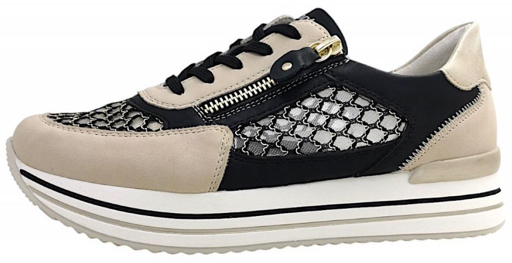 Remonte : Chaussures plates à lacets, couleur beige, style Image du produit 