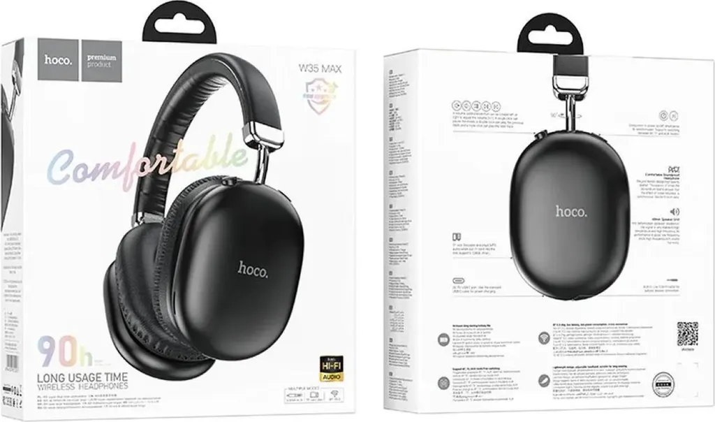 Écouteurs Sans Fil Hoco W35 Max Joy Noir Fini les Câbles Emmêlés en BT