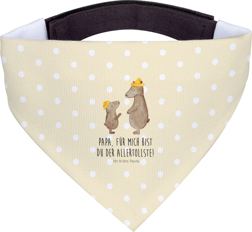 Mr. & Mrs. Panda Bandana für Hunde Bären mit Hut - Gelb Pastell - Geschenk, Halstuch, Hundeschal, Papa, Familie, Lieblingsmensch, Hundehalstuch, ...