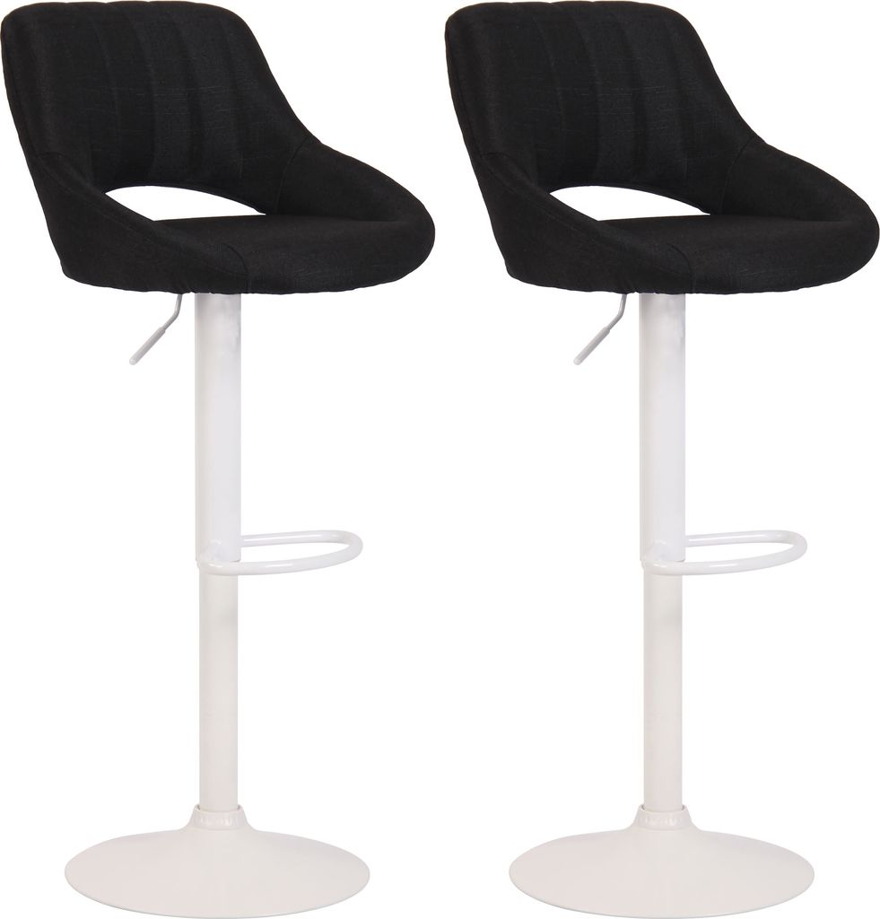 2er Set Barhocker HLO-CP279 Stoff W schwarz