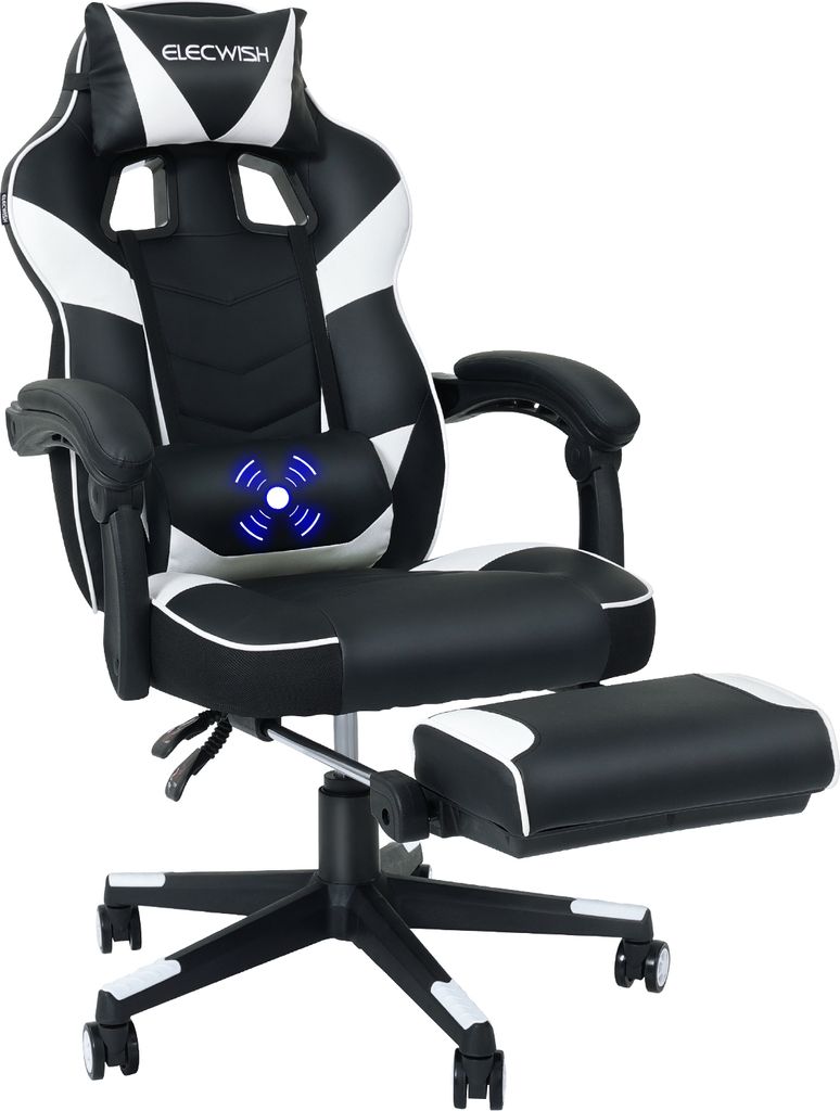 Puluomis Gaming Stuhl mit Massage und Fußstütze, Bürostuhl Produktbild