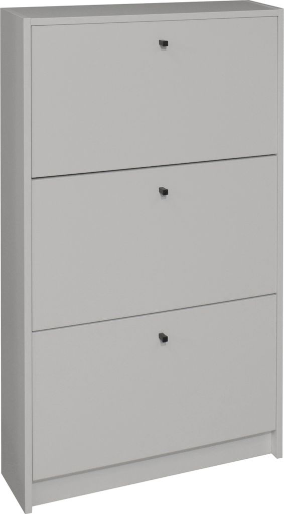 Schuhkipper >Flap< in kreidegrau matt lack, Holzwerkstoff - 60x104x16cm (BxHxT)