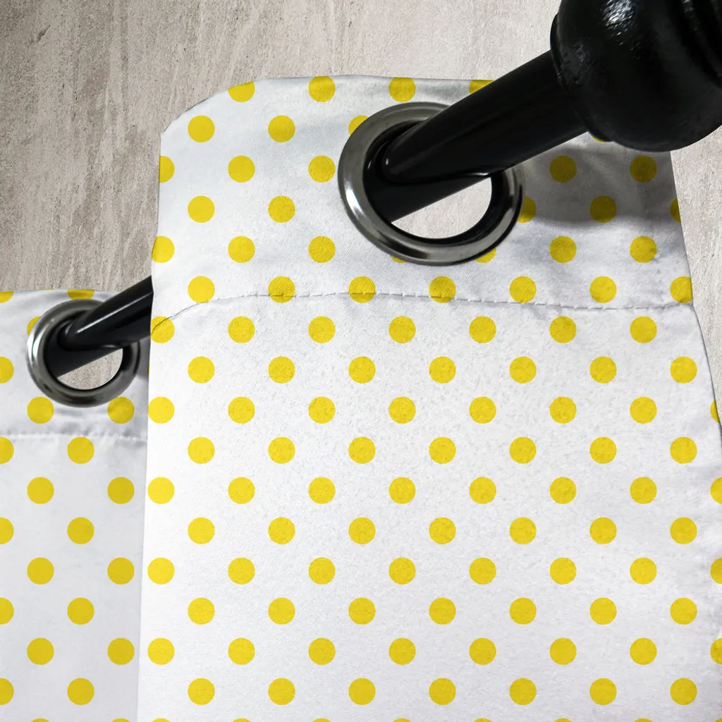 Paire de rideaux rétro imprimé jaune lavable en machine 280x175 cm