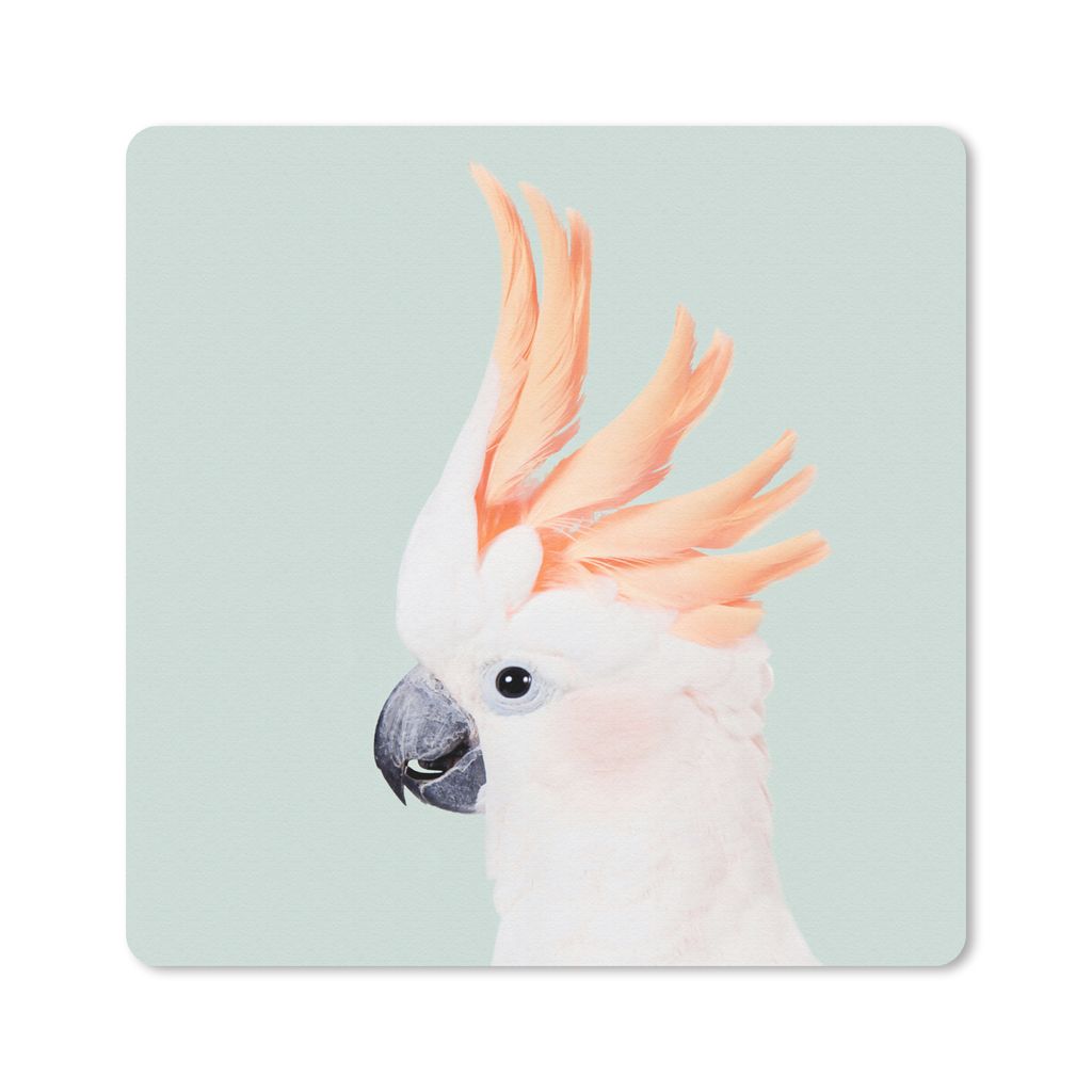 MuchoWow Mauspad Mousepad Kakadu - Tiere - Natur - Weiß 20x20 cm - Mousepads - Maus Mat - Pad - Mausunterlage - Desk Mat - Bureauartikeln