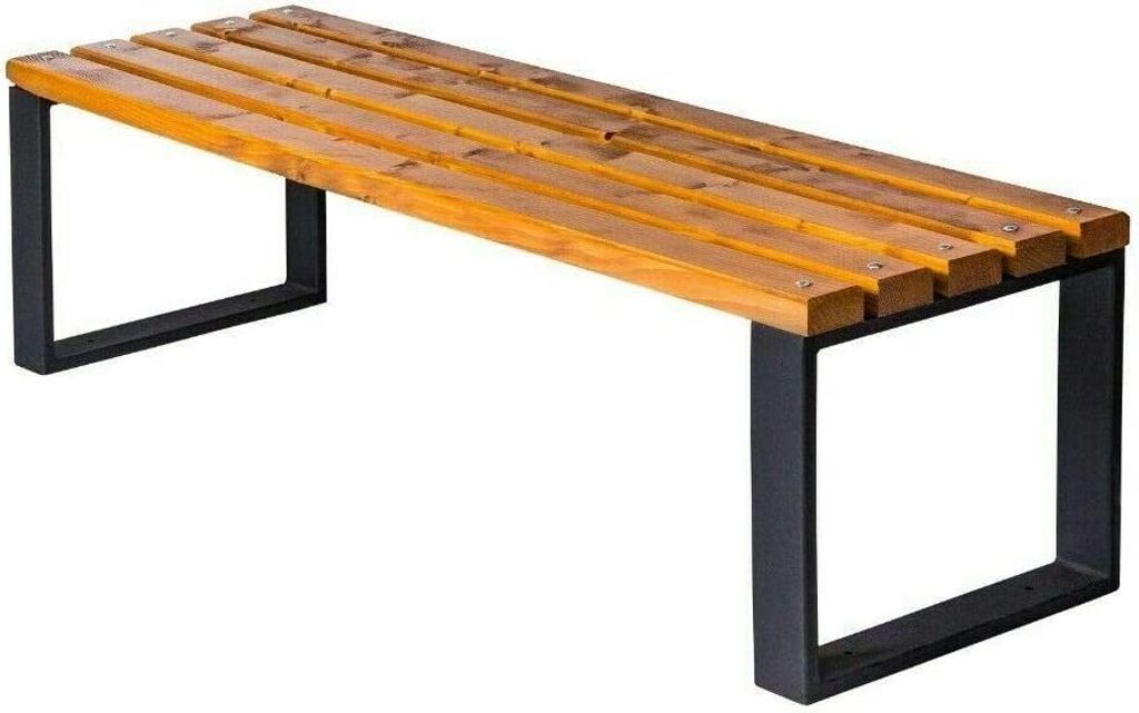 Parkbank Gartenbank Gestell Stahl Massivholz 160 cm - mod. 01602 160cm Stahl