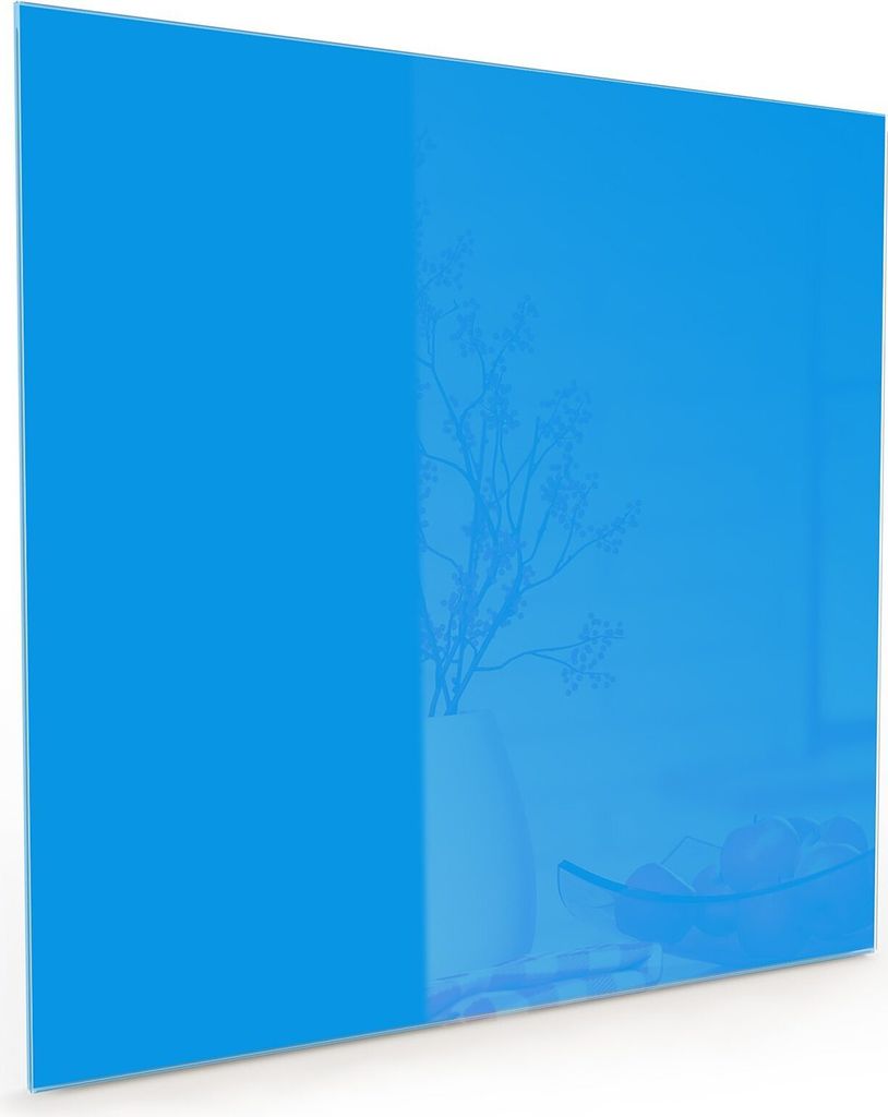Küchenrückwand Spritzschutz Glas mit Motiv Hellblauer Hintergrund II 40 x 40 cm