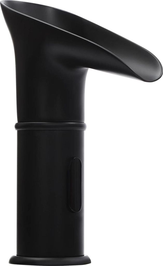 Sensorarmatur - Waschtischarmatur - Berührungslos mit IR-Sensor - Deckmontage - Metallgehäuse - Ventilkern aus Messing - Wasserfallauslauf - Schwarz