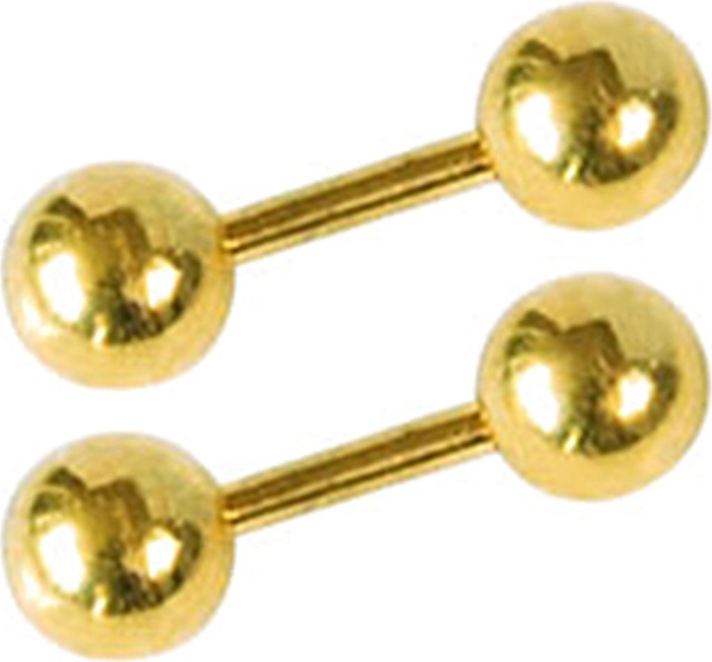 Ohrstecker Einfache verschleißfeste Männer Punk Ball Barbell Ohrringe für Dating-Golden,4mm