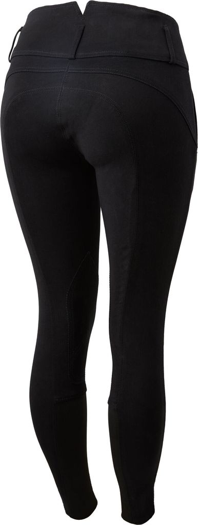 Horze Daniela Damenreithose mit Kniebesatz aus Synthetikleder, Schwarz, 42