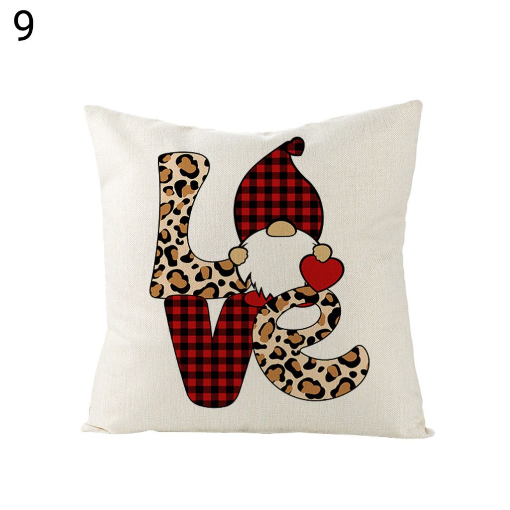 Valentinstag Kissenkoffer Romantische bequeme Berührung Plaid 45x45 cm Leinen Valentiner lieben dekorative Kissenbezug für Sofa Couch Bett-9