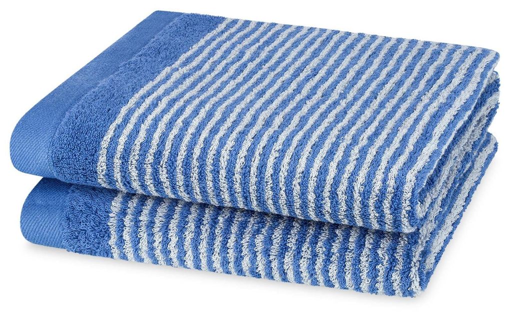 Ross Walk-Frottier Handtücher Querstreifen 4840 Handtuch 50x100 cm kornblumenblau-granit