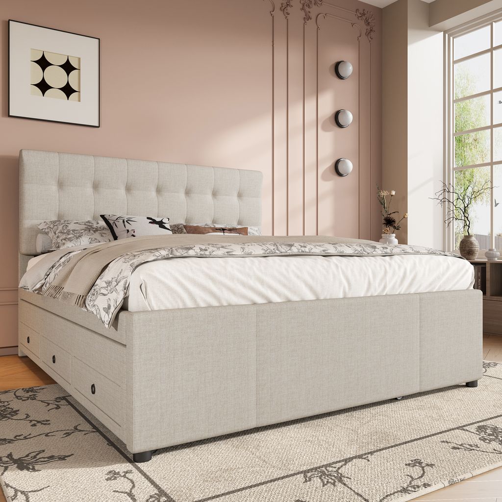Flieks Polsterbett 140x200cm Doppelbett mit ausziehbarem Produktbild 2