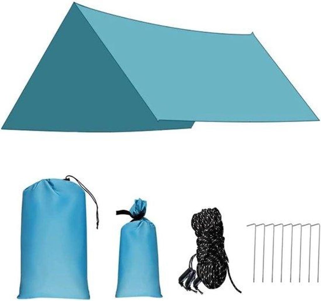 3m x 3m Außenwetterdach mit UV-Schutz - Blau - Polyurethan2000mm Wasserabweisend