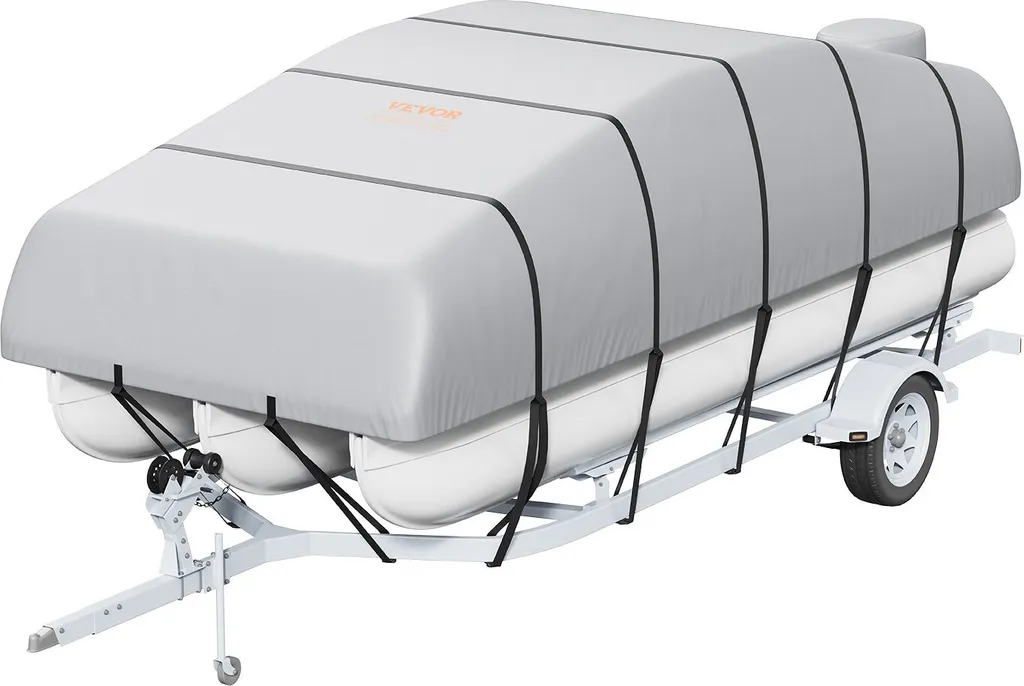 Copertura Pontone 19-20 ft 800D Impermeabile e Rimorchiabile | Tessuto Marino - 9