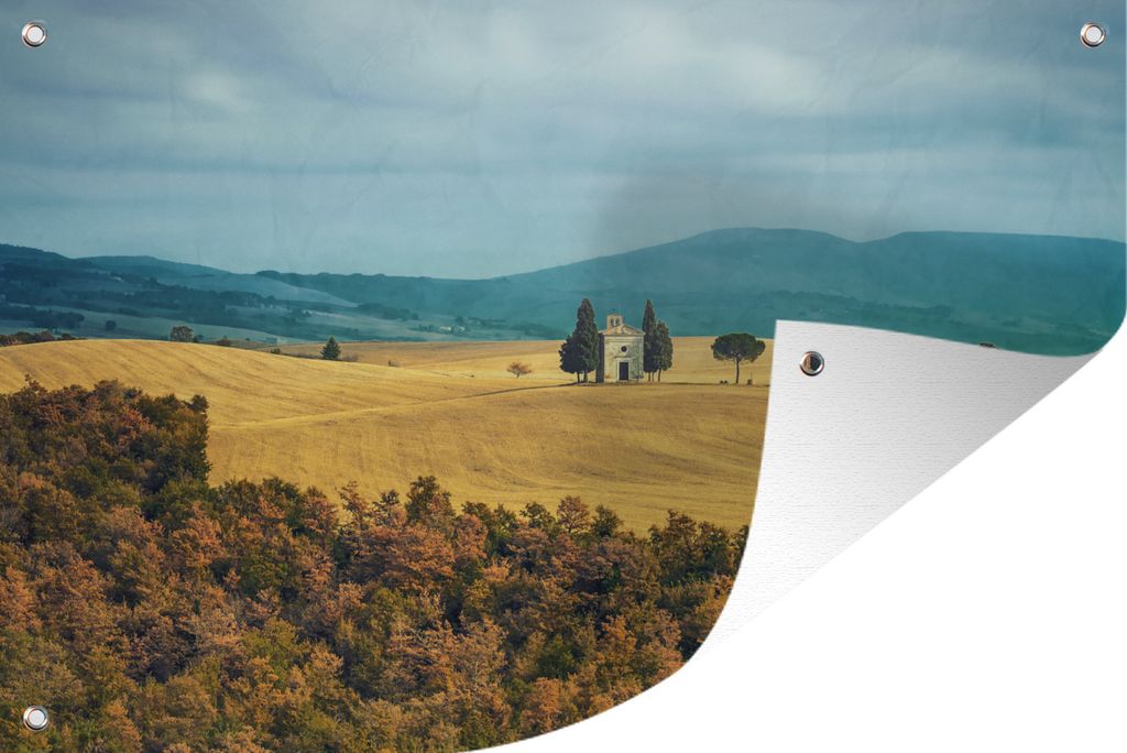 MuchoWow 90x60 cm Outdoor-Poster Gartendeko Sichtschutz Garten Poster für den Garten Die trockene Landschaft der Toskana in Italien