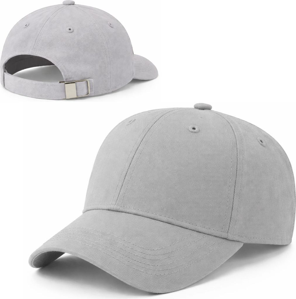 Local Cap – Klassische 6-Panel-Baseballkappe – 100 % Baumwolle – Verstellbar mit Metallverschluss – Uni – Leicht und bequem – Grau