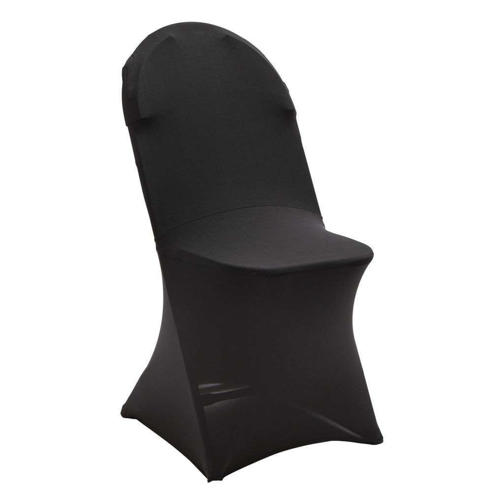 Schwarzer Klappstuhlbezug Schwarz - Oviala STRETCH