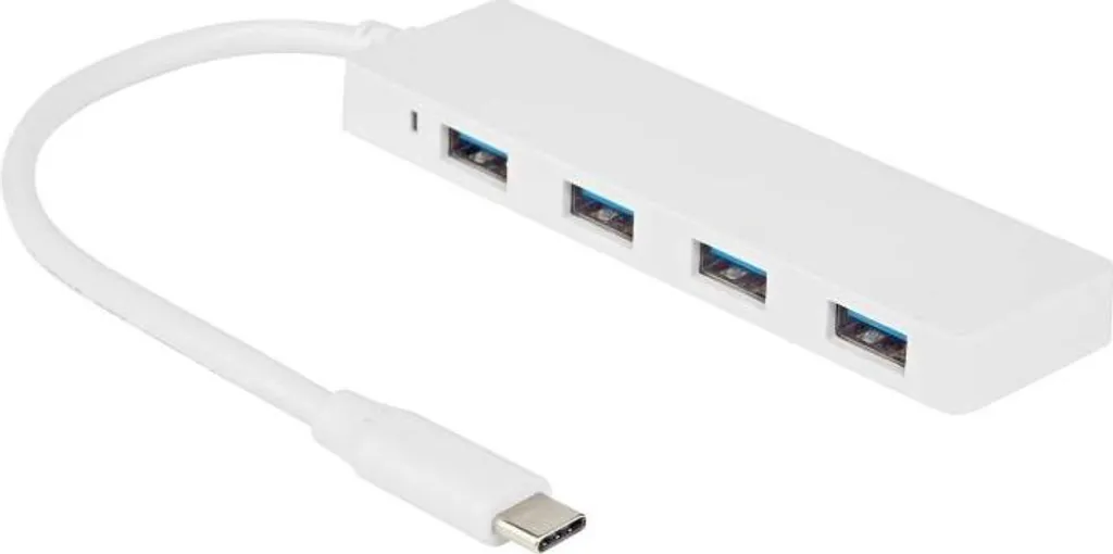 Hub USB C Allteq ALTQ-USBC-4-USBA-W-HUB blanc avec 4 ports USB