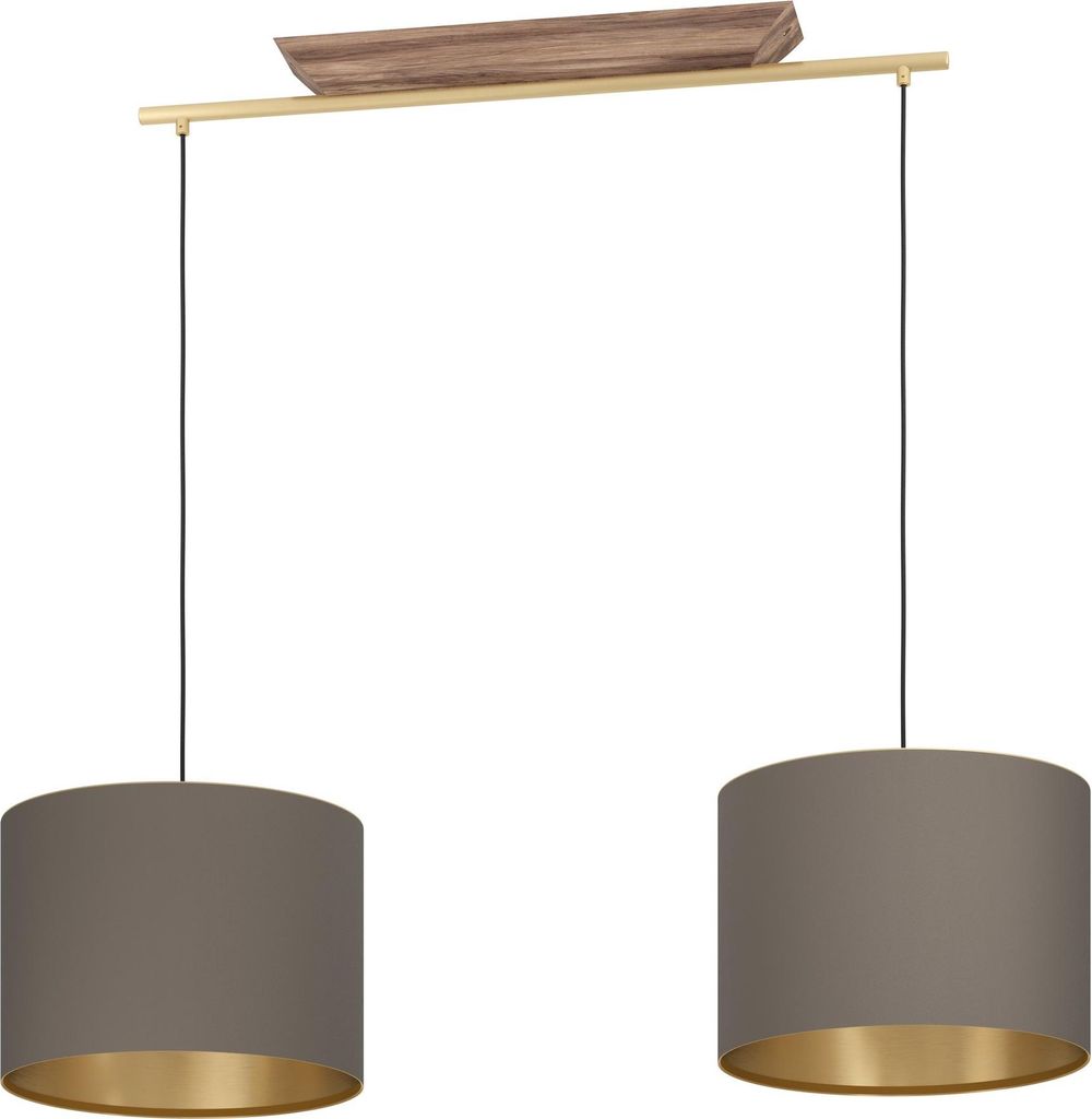 EGLO Hängelampe Santandria, 2-flammige Pendelleuchte über Esstisch, FSC100PA, Esszimmerlampe, Hängeleuchte mit E27, 105 cm