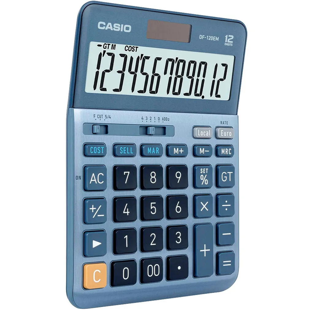 Calculatrice Professionnelle Casio DF-120EM Bleue pour Comptabilité - 10