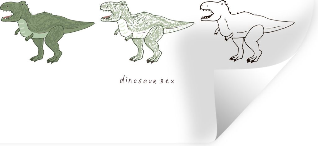 MuchoWow Wandtattoo Wandsticker Wandaufkleber Dinosaurier - Kinderzimmer - Tyrannosaurus - Jungen - Mädchen - Kinder 90x60 cm Selbstklebend und ...