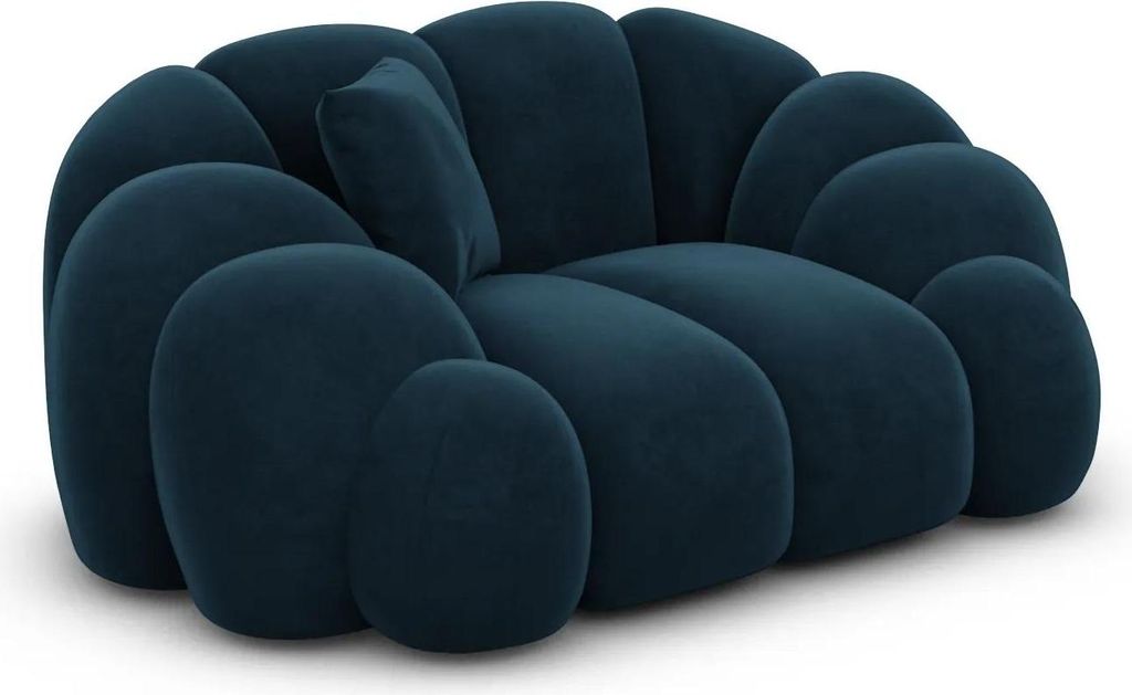 Samtstoff Sessel Liora Mitternachtsblau